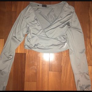 Gymshark grey long sleeve ballet crop top